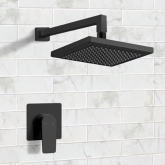 Shower Faucet Matte Black Rain Shower Faucet Set, Rain Shower Head, Shower Faucet Remer SS41